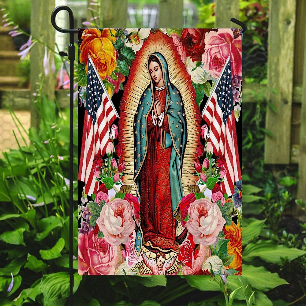 Christian Garden Flags, Mary Our Lady Of America Flag, Christian House Flags, Christian Cross Flag, Faith Flag