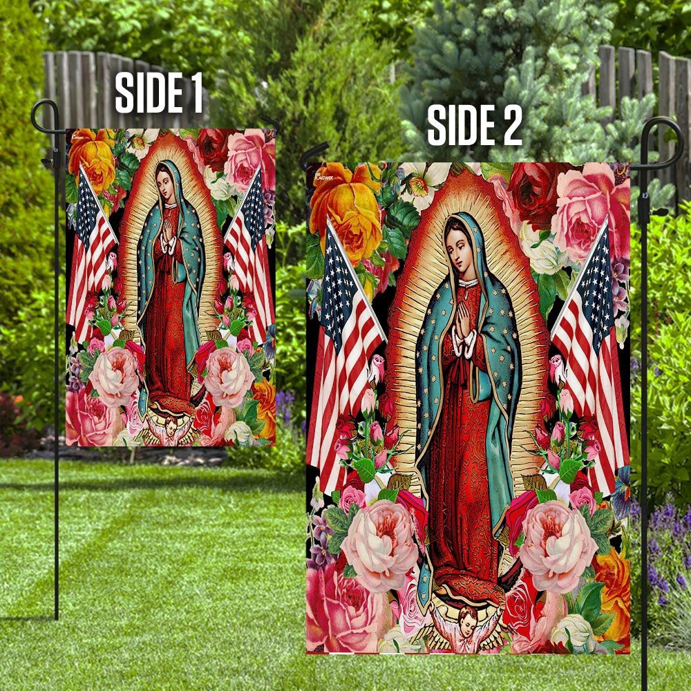Christian Garden Flags, Mary Our Lady Of America Flag, Christian House Flags, Christian Cross Flag, Faith Flag