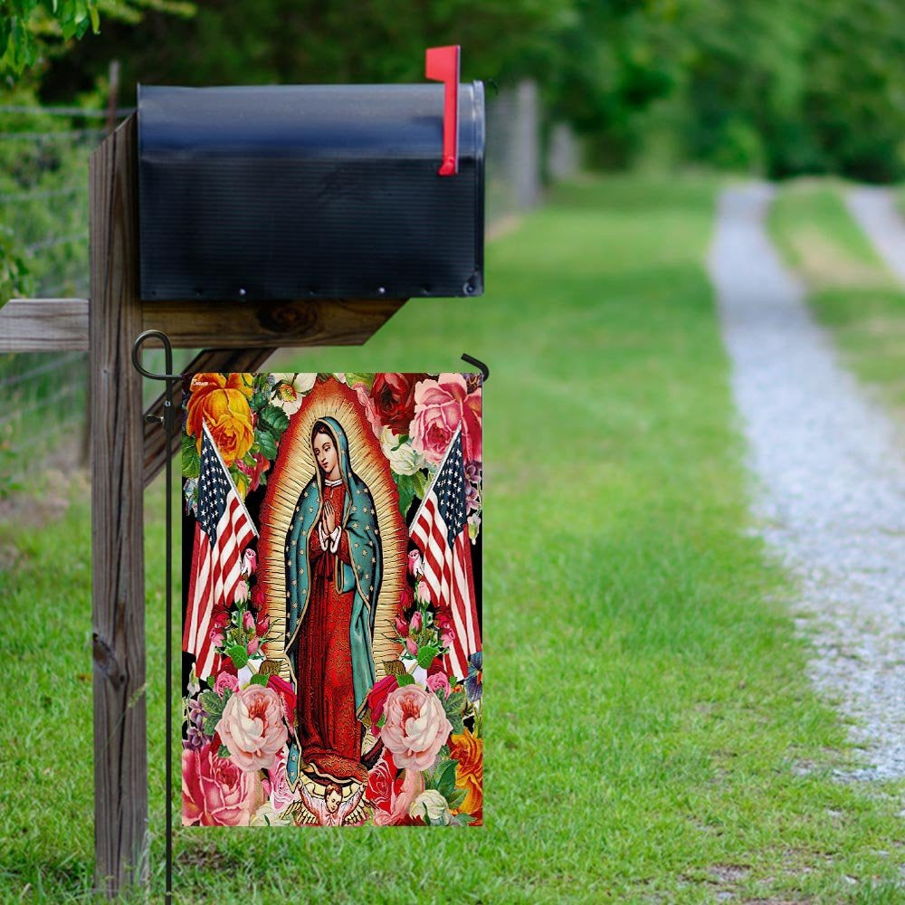 Christian Garden Flags, Mary Our Lady Of America Flag, Christian House Flags, Christian Cross Flag, Faith Flag