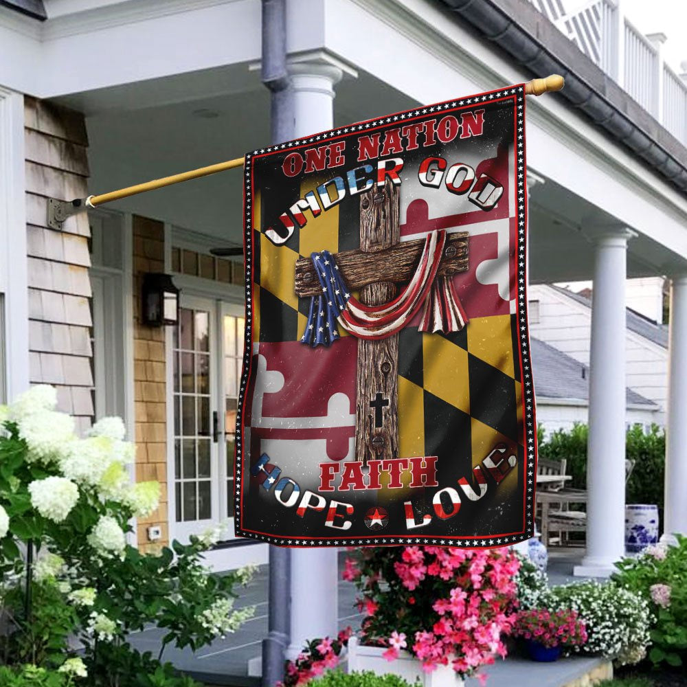 Christian Garden Flags, Maryland Jesus  Flag, Christian House Flags, Christian Cross Flag, Faith Flag