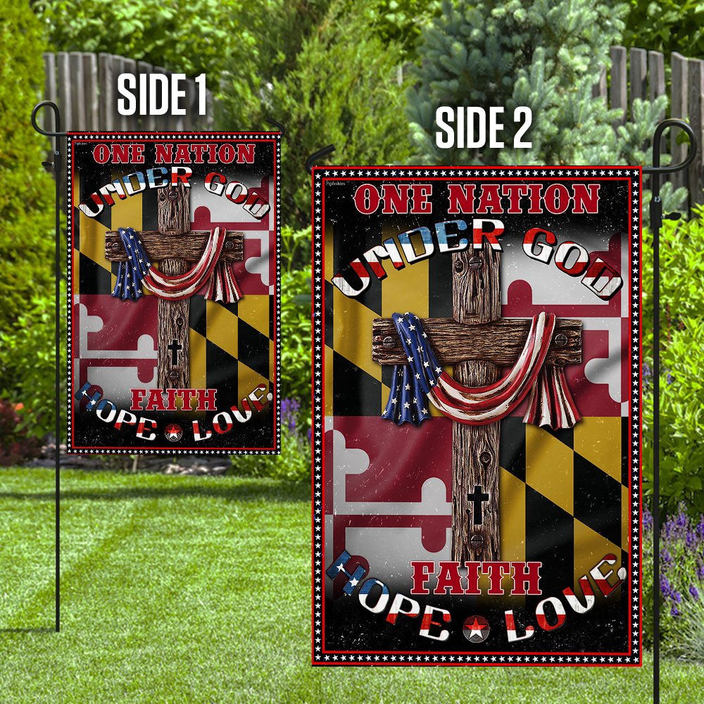 Christian Garden Flags, Maryland Jesus  Flag, Christian House Flags, Christian Cross Flag, Faith Flag