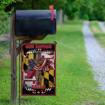 Christian Garden Flags, Maryland Jesus  Flag, Christian House Flags, Christian Cross Flag, Faith Flag