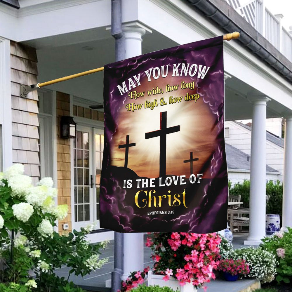 Christian Garden Flags, May You Know How Deep Is The Love Of Christ Flag, Christian House Flags, Christian Cross Flag, Faith Flag