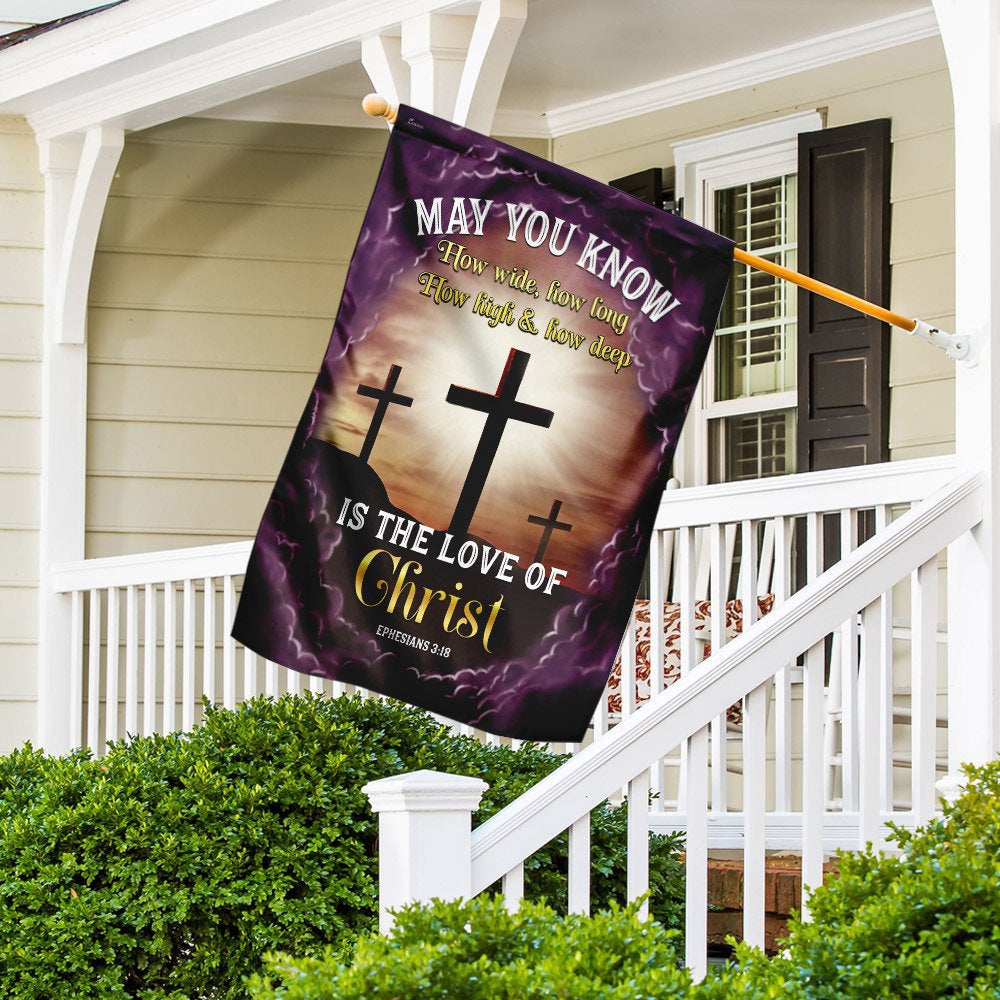 Christian Garden Flags, May You Know How Deep Is The Love Of Christ Flag, Christian House Flags, Christian Cross Flag, Faith Flag