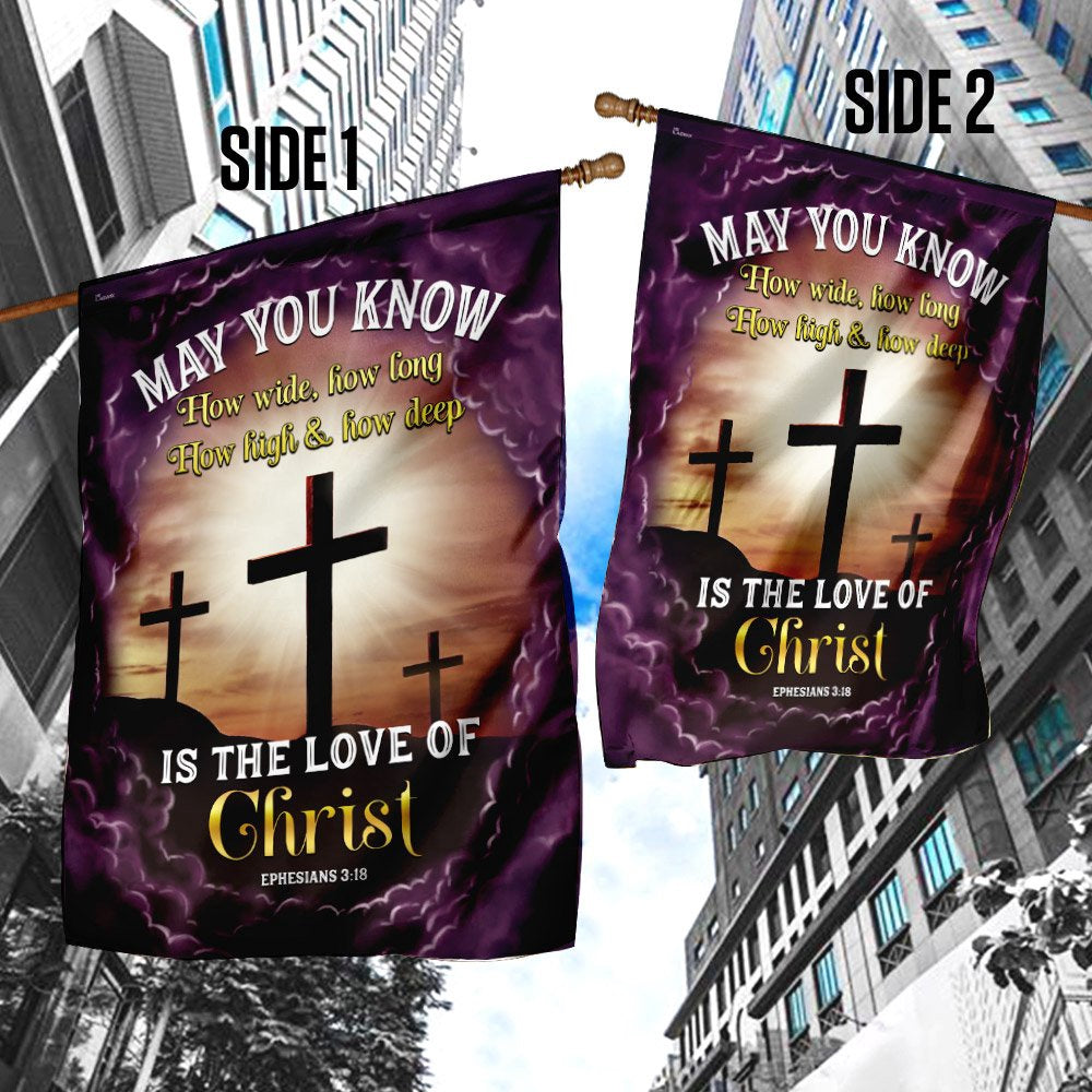 Christian Garden Flags, May You Know How Deep Is The Love Of Christ Flag, Christian House Flags, Christian Cross Flag, Faith Flag