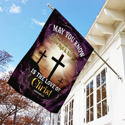 Christian Garden Flags, May You Know How Deep Is The Love Of Christ Flag, Christian House Flags, Christian Cross Flag, Faith Flag