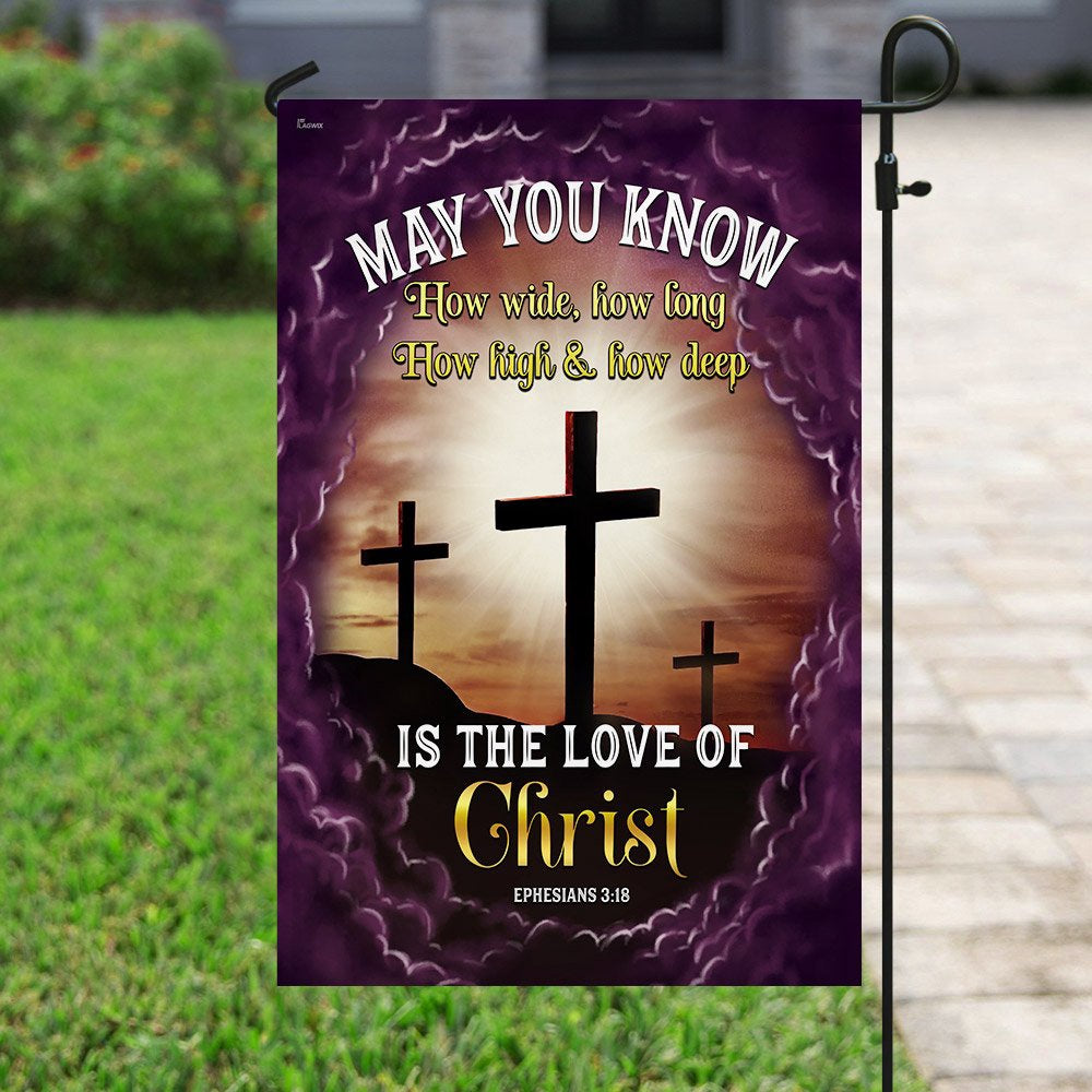 Christian Garden Flags, May You Know How Deep Is The Love Of Christ Flag, Christian House Flags, Christian Cross Flag, Faith Flag