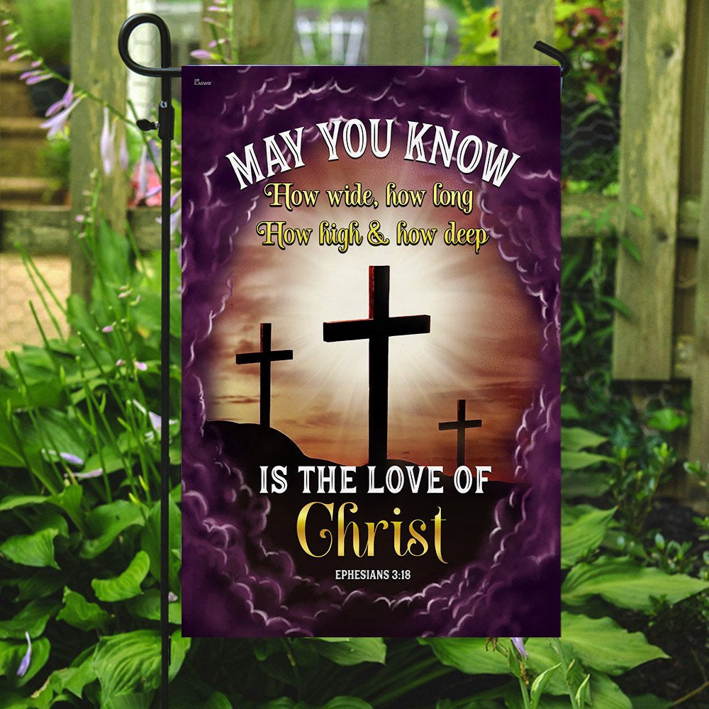 Christian Garden Flags, May You Know How Deep Is The Love Of Christ Flag, Christian House Flags, Christian Cross Flag, Faith Flag