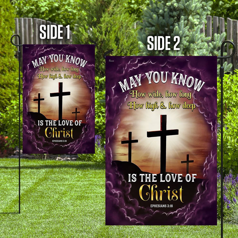 Christian Garden Flags, May You Know How Deep Is The Love Of Christ Flag, Christian House Flags, Christian Cross Flag, Faith Flag
