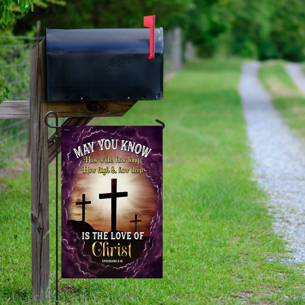 Christian Garden Flags, May You Know How Deep Is The Love Of Christ Flag, Christian House Flags, Christian Cross Flag, Faith Flag