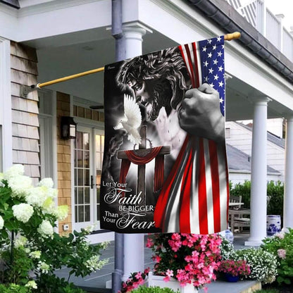 Christian Garden Flags, My God Jesus Christian Let Your Faith Be Bigger Than Your Fear Flag, Christian House Flags, Christian Cross Flag, Faith Flag