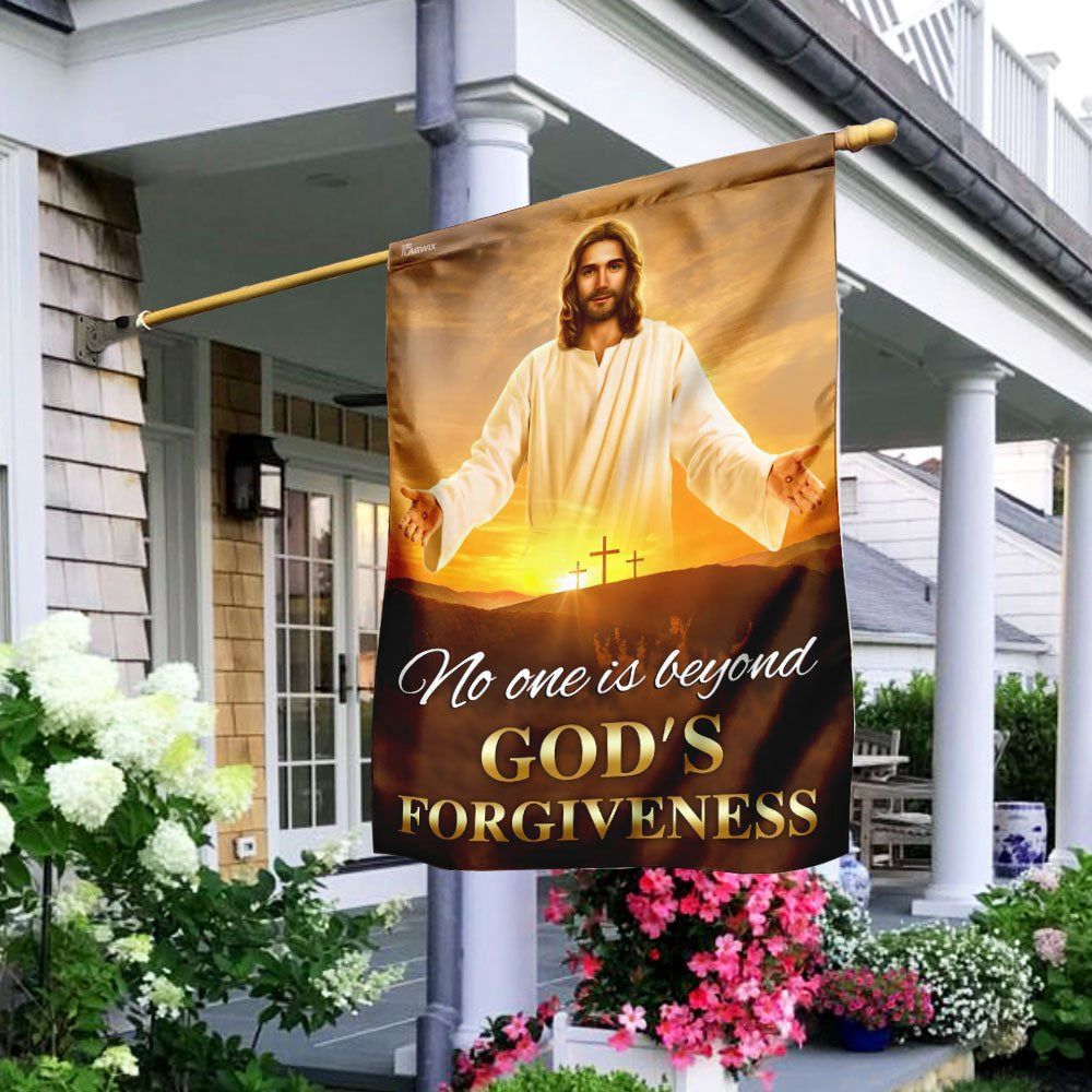 Christian Garden Flags, No One Is Beyond God's Forgiveness Flag, Christian House Flags, Christian Cross Flag, Faith Flag