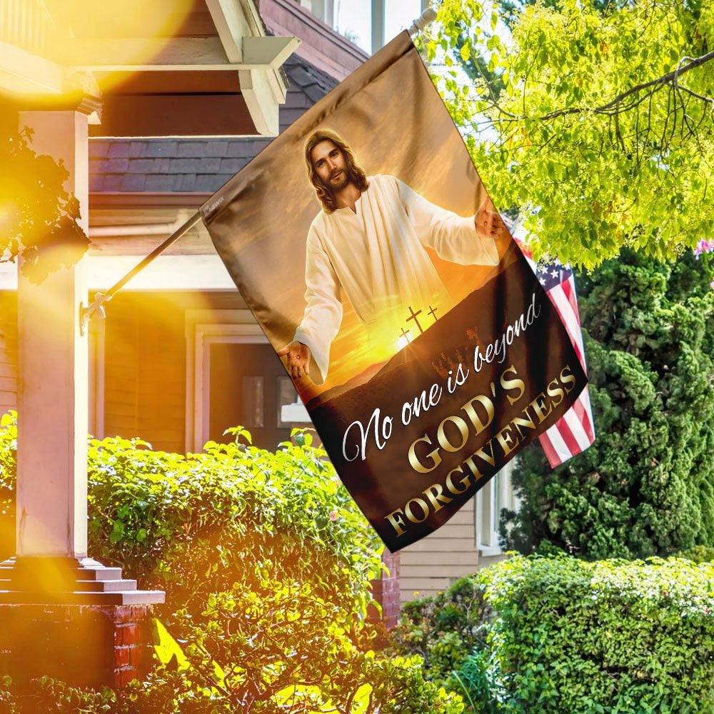 Christian Garden Flags, No One Is Beyond God's Forgiveness Flag, Christian House Flags, Christian Cross Flag, Faith Flag