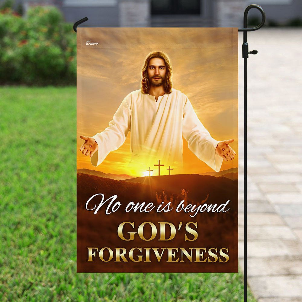 Christian Garden Flags, No One Is Beyond God's Forgiveness Flag, Christian House Flags, Christian Cross Flag, Faith Flag