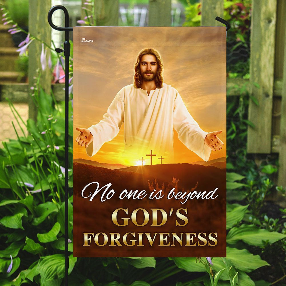 Christian Garden Flags, No One Is Beyond God's Forgiveness Flag, Christian House Flags, Christian Cross Flag, Faith Flag