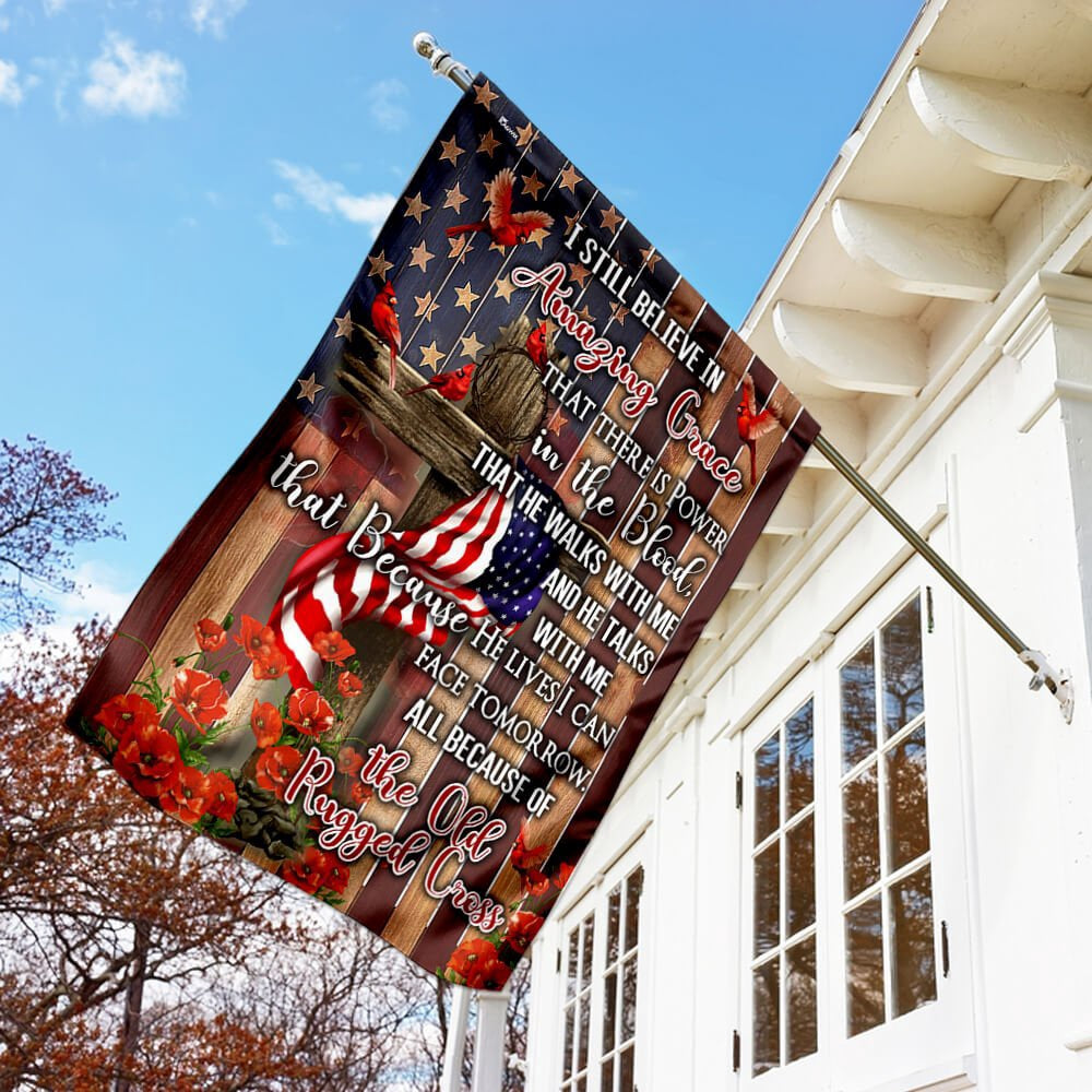 Christian Garden Flags, Old Rugged Cross Flag, Christian House Flags, Christian Cross Flag, Faith Flag