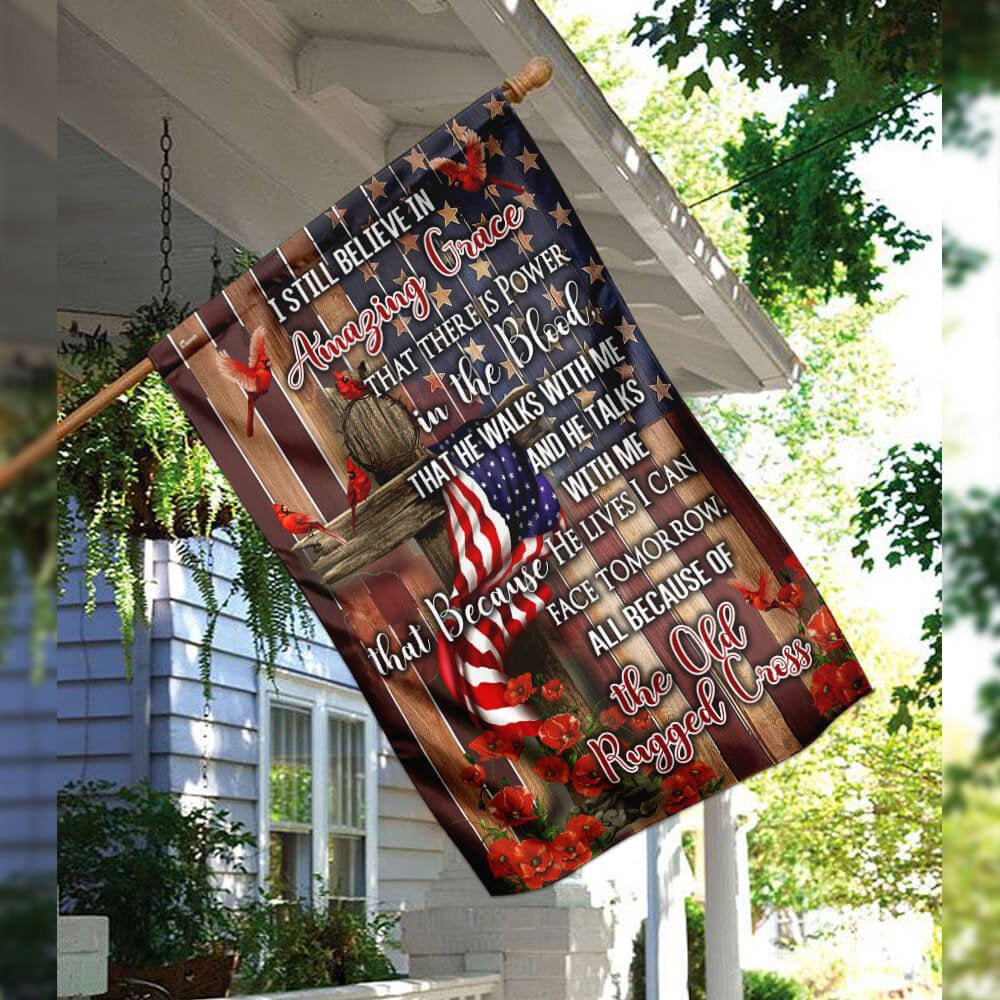 Christian Garden Flags, Old Rugged Cross Flag, Christian House Flags, Christian Cross Flag, Faith Flag