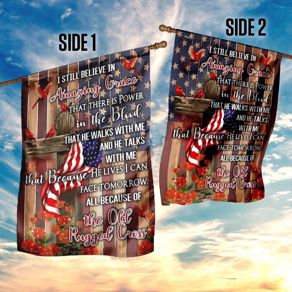 Christian Garden Flags, Old Rugged Cross Flag, Christian House Flags, Christian Cross Flag, Faith Flag