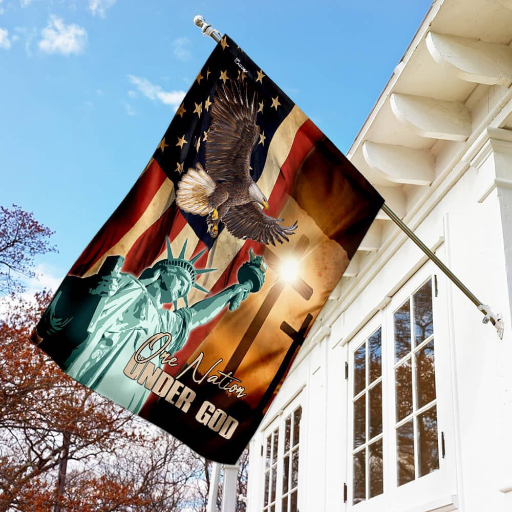 Christian Garden Flags, One Nation Under God America Flag, Christian House Flags, Christian Cross Flag, Faith Flag