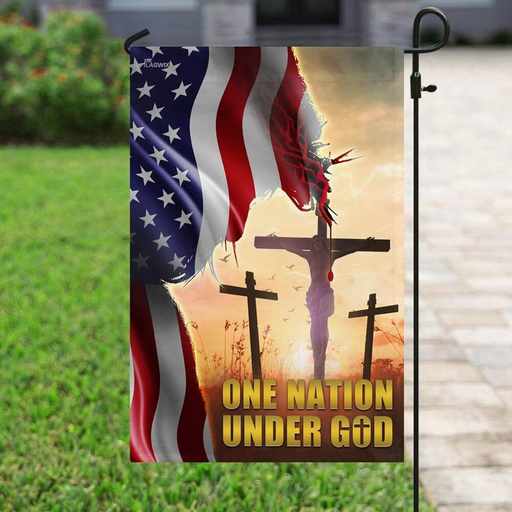 Christian Garden Flags, One Nation Under God American Flag, Christian House Flags, Christian Cross Flag, Faith Flag