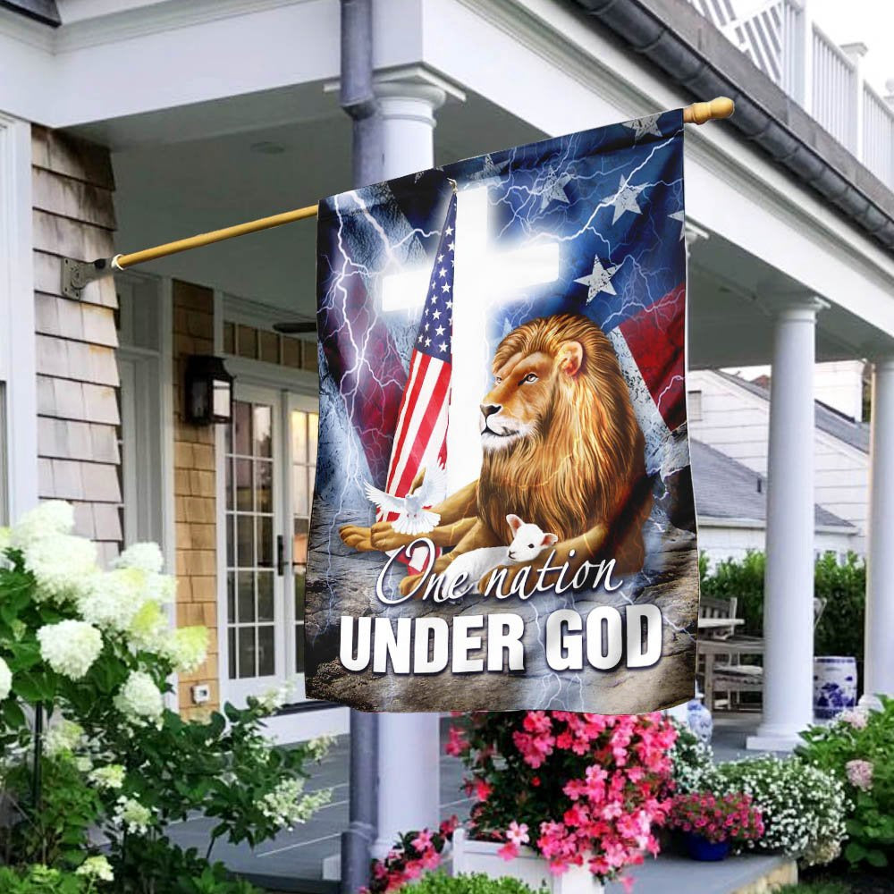 Christian Garden Flags, One Nation Under God American Flag, Christian House Flags, Christian Cross Flag, Faith Flag