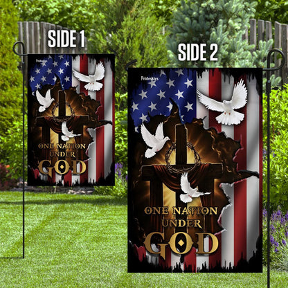 Christian Garden Flags, One Nation Under God American Flag, Christian House Flags, Christian Cross Flag, Faith Flag