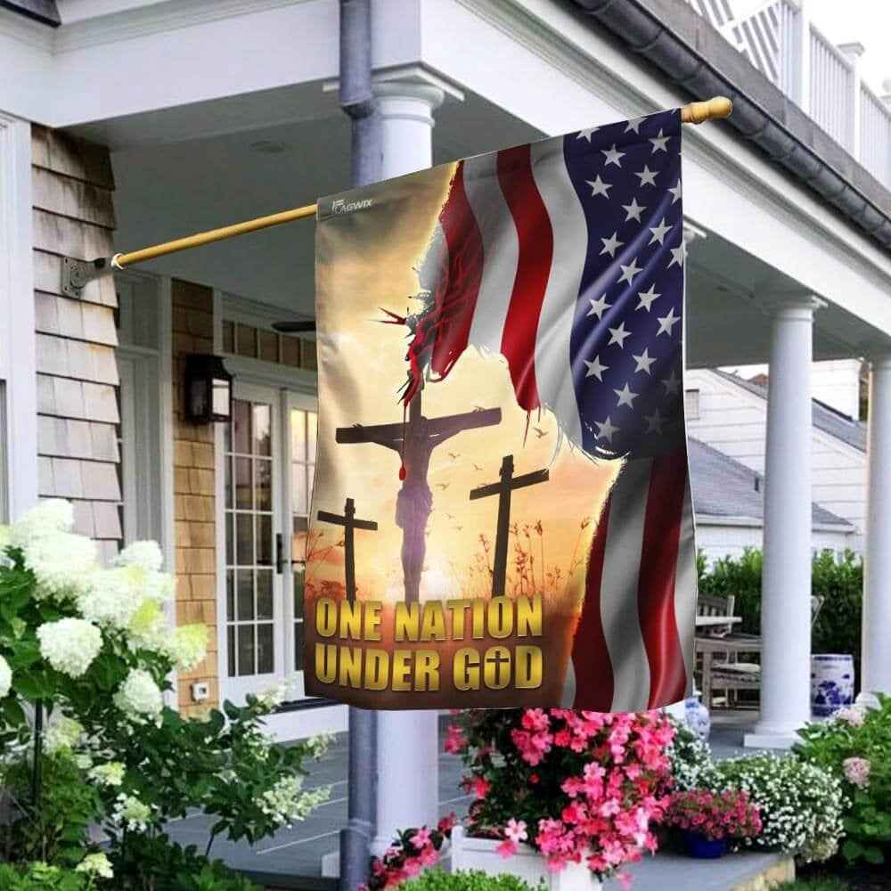 Christian Garden Flags, One Nation Under God American Flag, Christian House Flags, Christian Cross Flag, Faith Flag