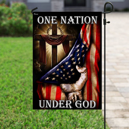 Christian Garden Flags, One Nation Under God American US Flag, Christian House Flags, Christian Cross Flag, Faith Flag