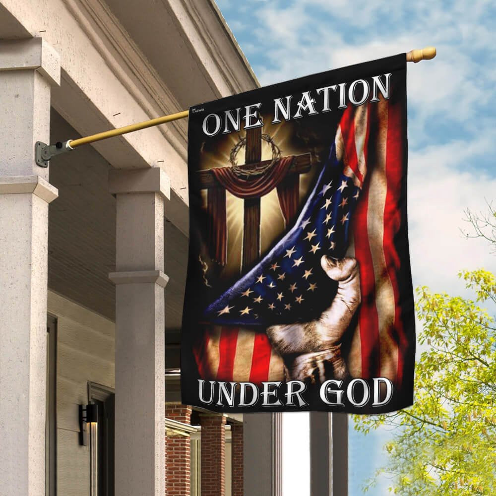 Christian Garden Flags, One Nation Under God American US Flag, Christian House Flags, Christian Cross Flag, Faith Flag