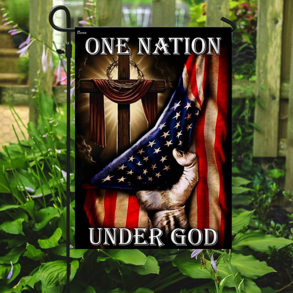 Christian Garden Flags, One Nation Under God American US Flag, Christian House Flags, Christian Cross Flag, Faith Flag
