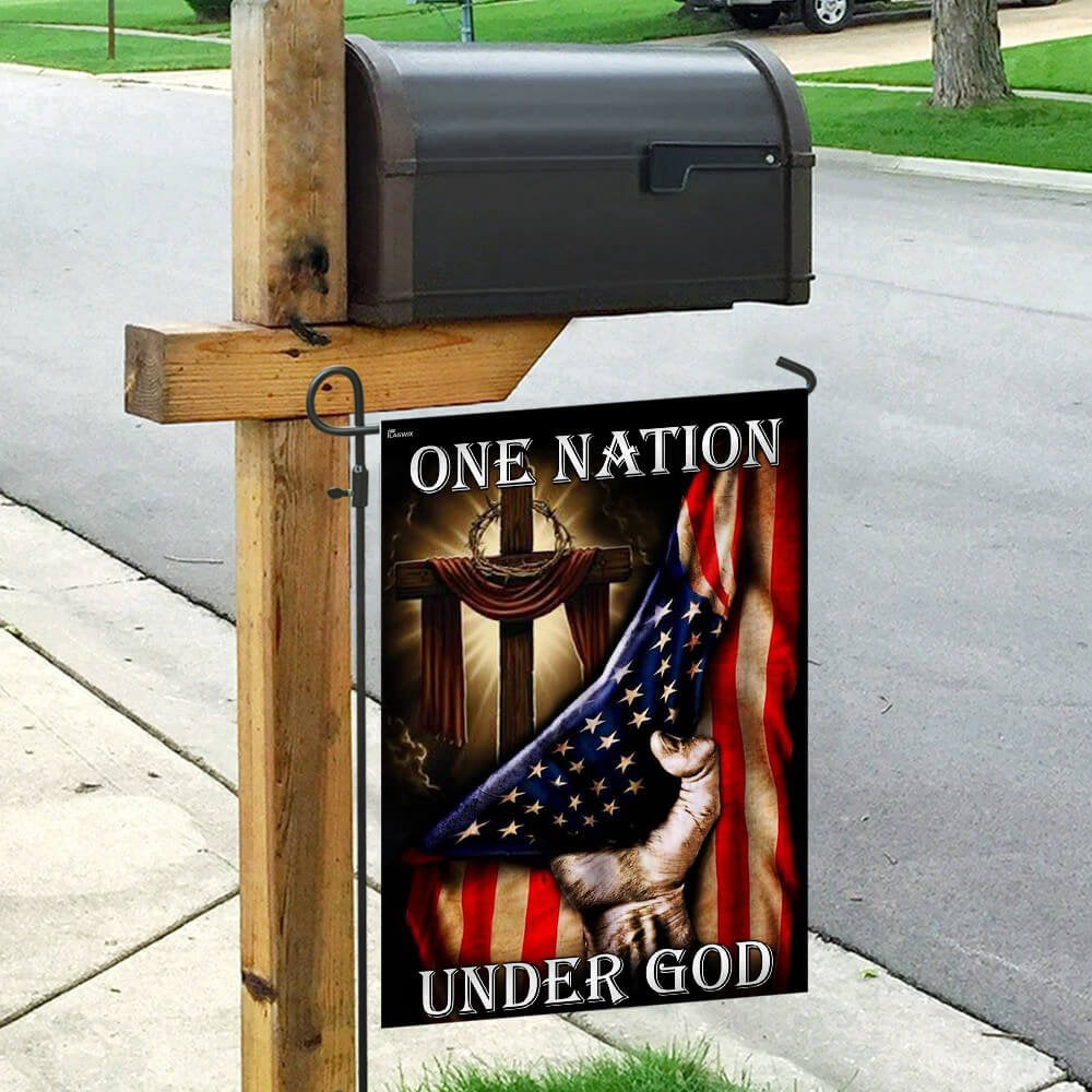 Christian Garden Flags, One Nation Under God American US Flag, Christian House Flags, Christian Cross Flag, Faith Flag
