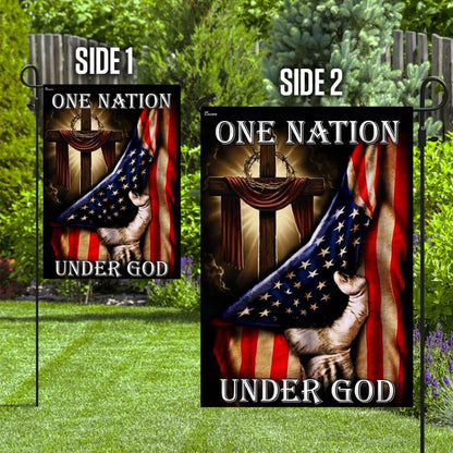 Christian Garden Flags, One Nation Under God American US Flag, Christian House Flags, Christian Cross Flag, Faith Flag