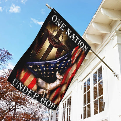 Christian Garden Flags, One Nation Under God American US Flag, Christian House Flags, Christian Cross Flag, Faith Flag
