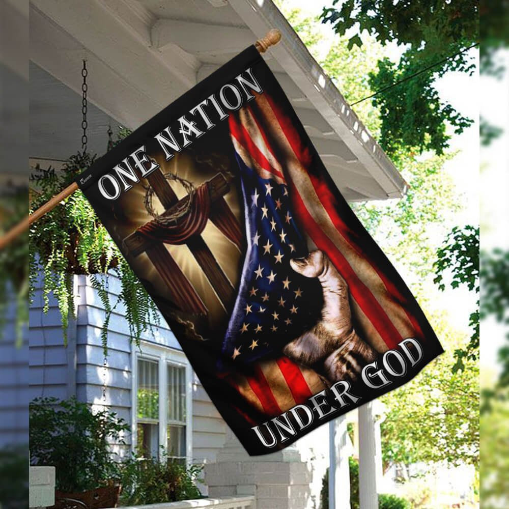 Christian Garden Flags, One Nation Under God American US Flag, Christian House Flags, Christian Cross Flag, Faith Flag