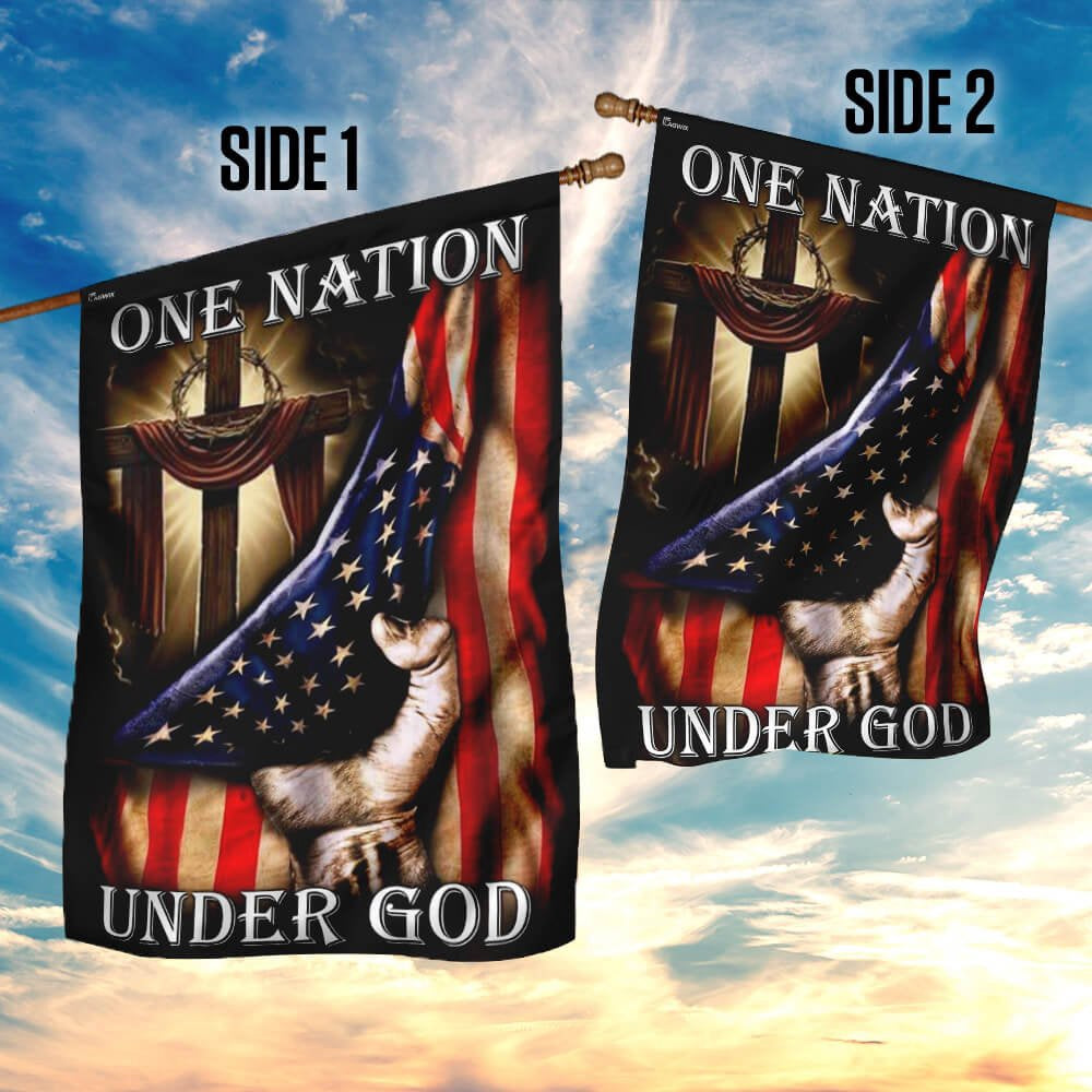 Christian Garden Flags, One Nation Under God American US Flag, Christian House Flags, Christian Cross Flag, Faith Flag