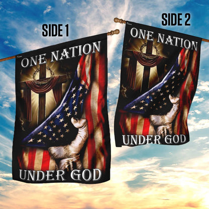 Christian Garden Flags, One Nation Under God American US Flag, Christian House Flags, Christian Cross Flag, Faith Flag