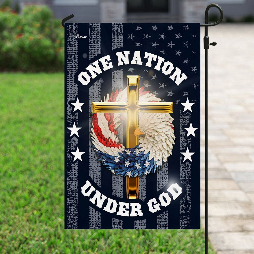 Christian Garden Flags, One Nation Under God Christian Wreath Flag, Christian House Flags, Christian Cross Flag, Faith Flag