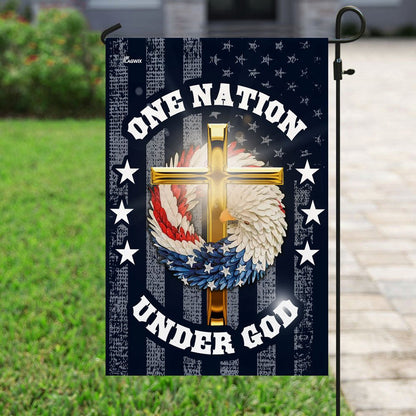 Christian Garden Flags, One Nation Under God Christian Wreath Flag, Christian House Flags, Christian Cross Flag, Faith Flag