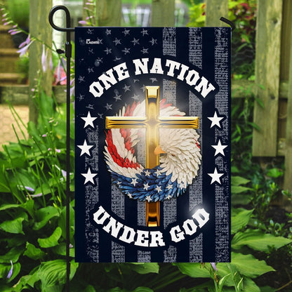 Christian Garden Flags, One Nation Under God Christian Wreath Flag, Christian House Flags, Christian Cross Flag, Faith Flag