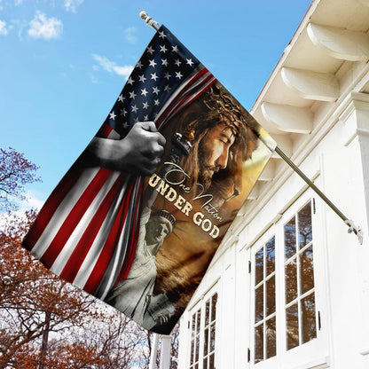 Christian Garden Flags, One Nation Under God Jesus Lion American Flag, Christian House Flags, Christian Cross Flag, Faith Flag