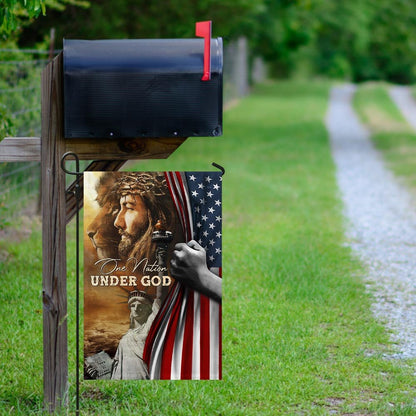 Christian Garden Flags, One Nation Under God Jesus Lion American Flag, Christian House Flags, Christian Cross Flag, Faith Flag