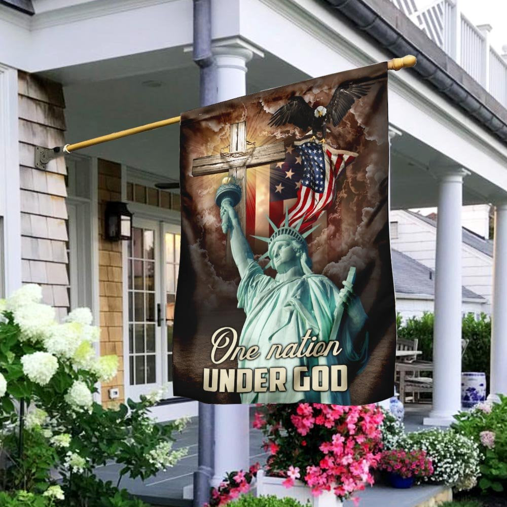 Christian Garden Flags, One Nation Under God US Flag, Christian House Flags, Christian Cross Flag, Faith Flag