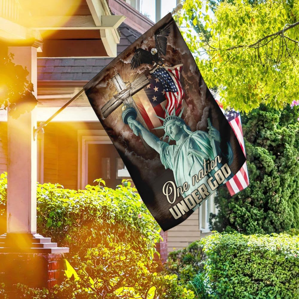 Christian Garden Flags, One Nation Under God US Flag, Christian House Flags, Christian Cross Flag, Faith Flag