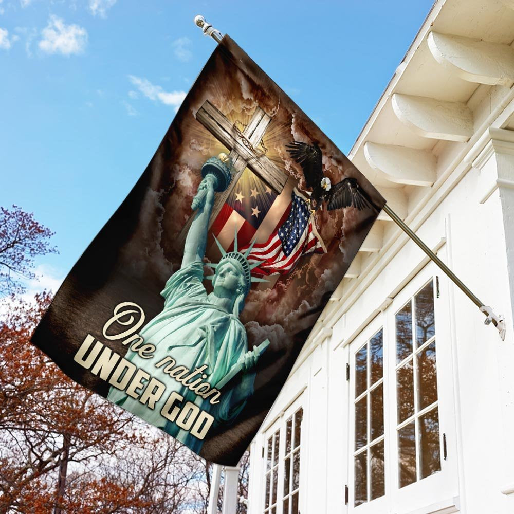 Christian Garden Flags, One Nation Under God US Flag, Christian House Flags, Christian Cross Flag, Faith Flag