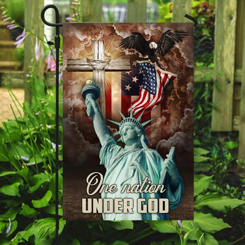 Christian Garden Flags, One Nation Under God US Flag, Christian House Flags, Christian Cross Flag, Faith Flag