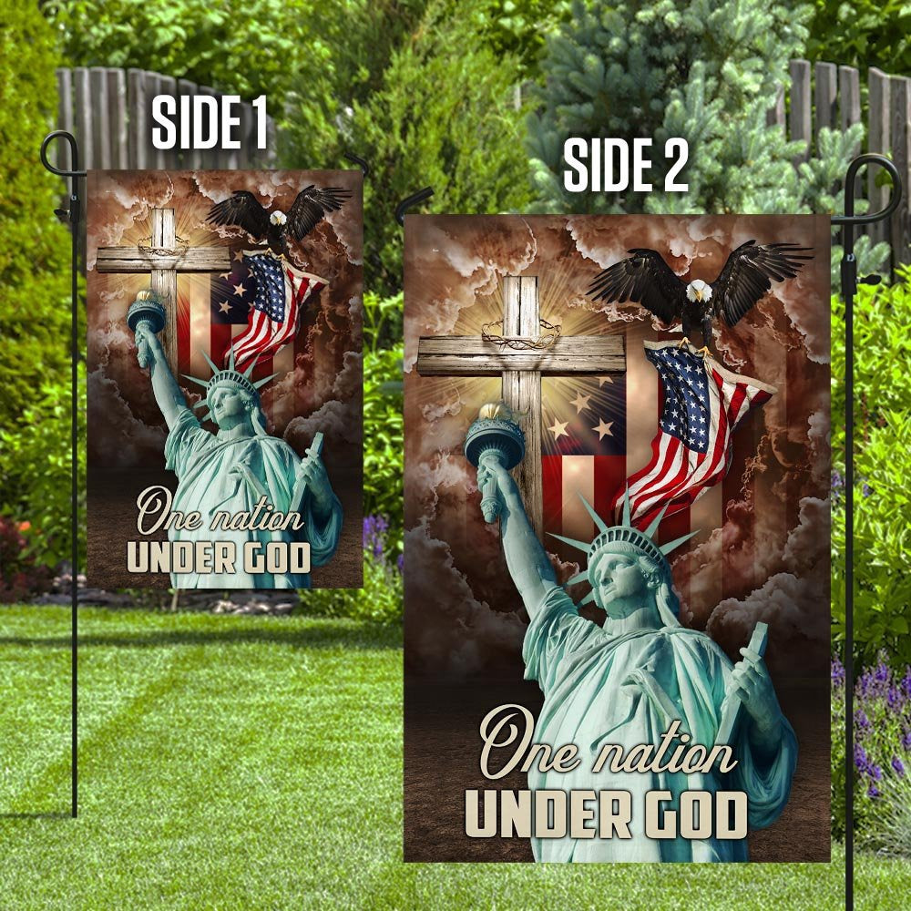 Christian Garden Flags, One Nation Under God US Flag, Christian House Flags, Christian Cross Flag, Faith Flag