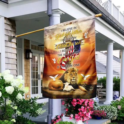 Christian Garden Flags, Our God Is Three In One Easter Flag, Christian House Flags, Christian Cross Flag, Faith Flag