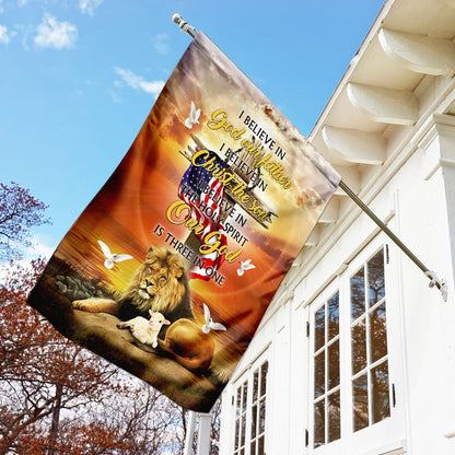 Christian Garden Flags, Our God Is Three In One Easter Flag, Christian House Flags, Christian Cross Flag, Faith Flag