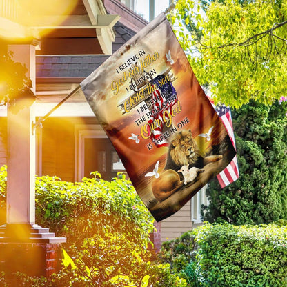 Christian Garden Flags, Our God Is Three In One Easter Flag, Christian House Flags, Christian Cross Flag, Faith Flag