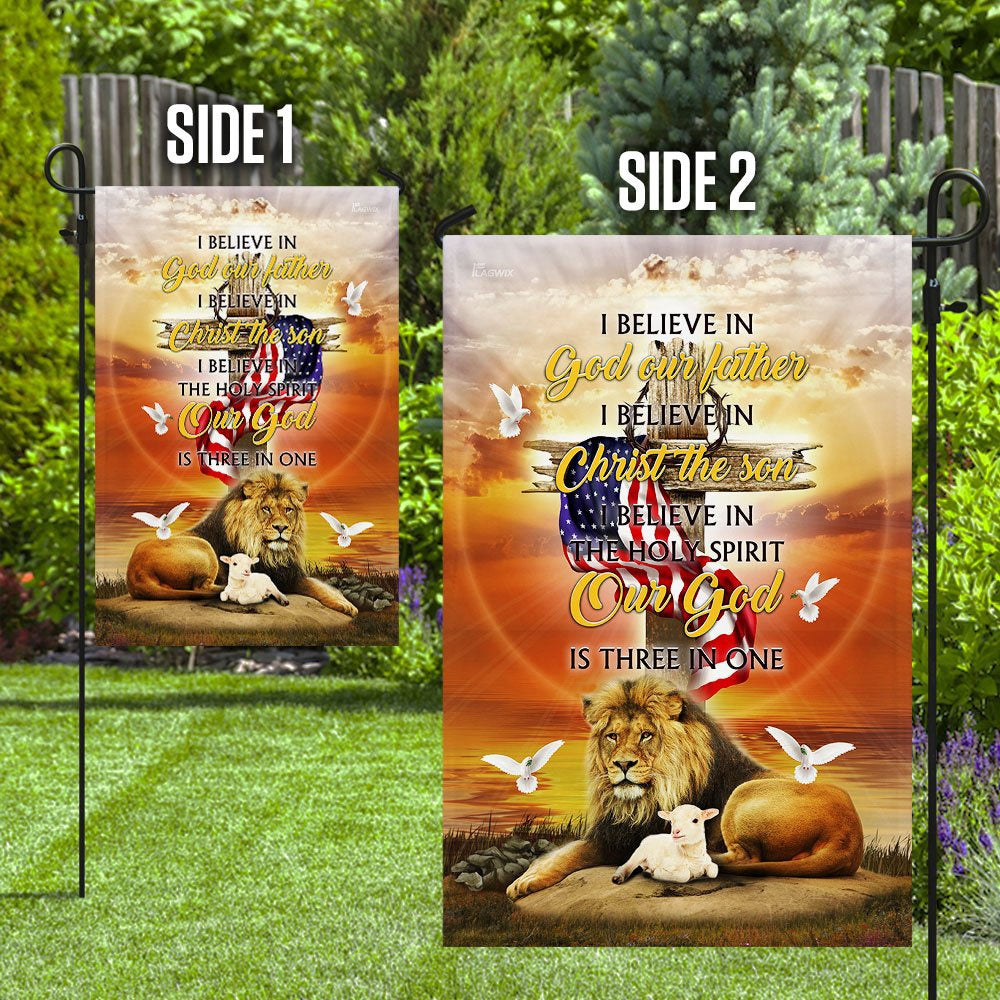 Christian Garden Flags, Our God Is Three In One Easter Flag, Christian House Flags, Christian Cross Flag, Faith Flag
